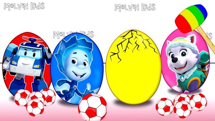 Яйца с сюрпризом . Герои в масках ,Пони,Фиксики . Учим цвета .Learn colors with surprise eggs