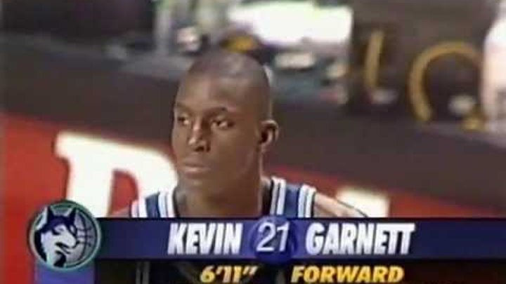 Kevin Garnett's (8pts) NBA Debut (1995)