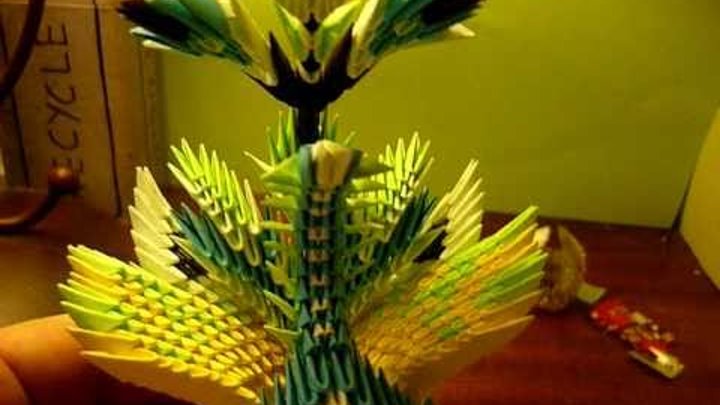 3D origami peacock fantasy.