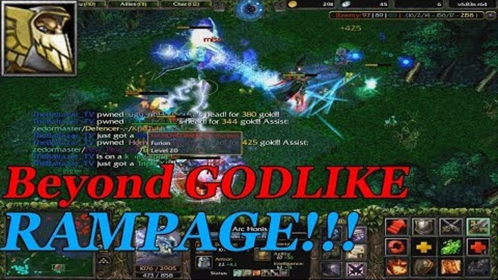 DOTA 1 - Dragon Knight RAMPAGE + Beyond GODLIKE! (Hard Game)