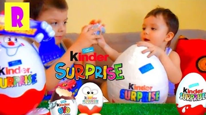 Киндер Большой Киндер Сюрприз Распаковка KinderToysShow Big Kinder Surprise HappyRoma