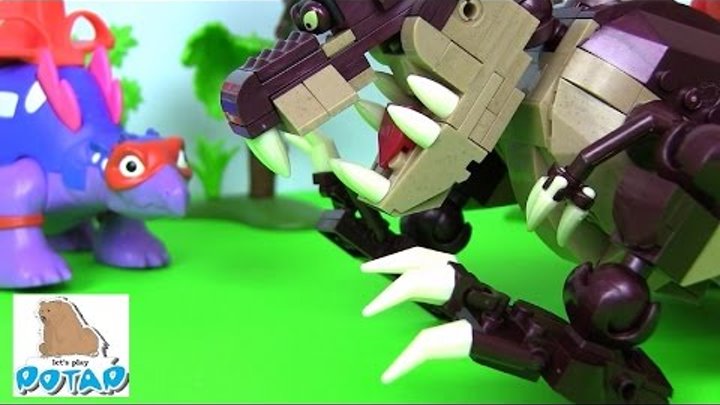 Dino Ride! Mega Bloks Миньоны Мультик. Игрушки для Детей. Игры для Детей. Мультики про Динозавров