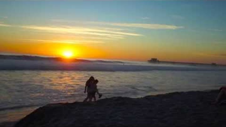 Закат солнца на побережье Тихого океана в Оушенсайде полная версия