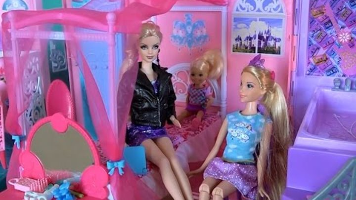 Видео с куклами Барби, серия 481, Комната Челси, Барби обещает помочь Рапунцель с платьем на бал