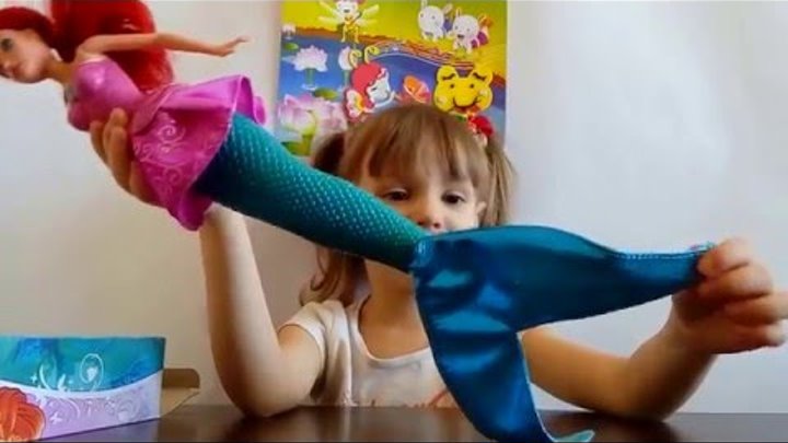Принцесса Диснея, кукла-русалка Ариэль.Видео для детей. Disney Princess doll mermaid Ariel.