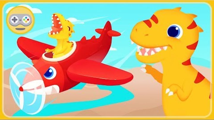 Самолеты и динозавры - Малыш ТиРекс летит в гости к друзьям * мультик игра для детей Dinosaur Plane