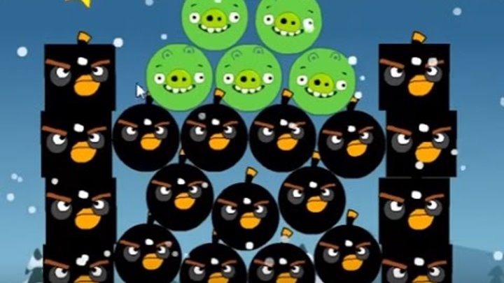 Мультик ИГРА для детей про энгри бердз уровень 14 Angry birds Злые птички энгри бердз против свинок