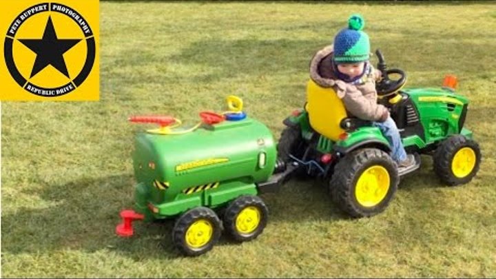 John Deere Ground Force with Water Trailer (Peg Perego) operated by Luke(2)
