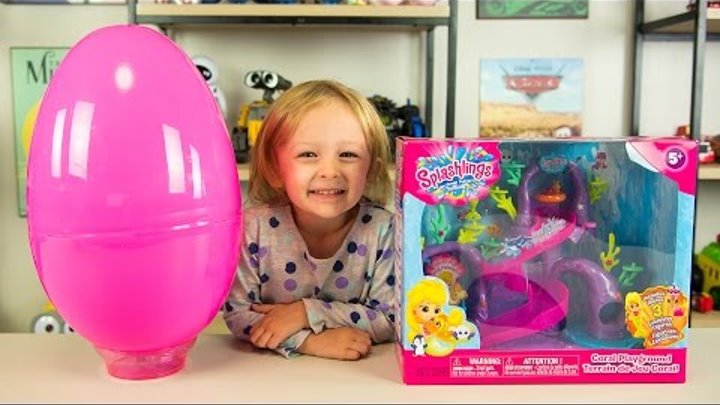 HUGE Splashlings Surprise Egg Toys Splashling Coral Playground Toy for Girls Kinder Playtime
