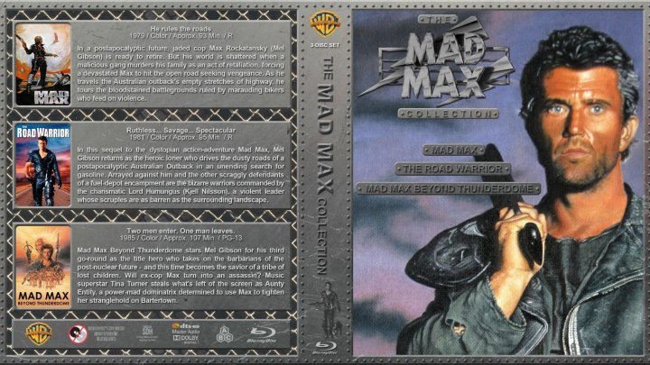Трилогия: /3 in 1/ Безумный Макс /Mad Max/ [1979] + Безумный Макс -II: Воин дороги /Mad Max -II: The Road Warrior/ [1981] + Безумный Макс -III: Под куполом грома /Mad Max Beyond Thunderdome/ [1985]