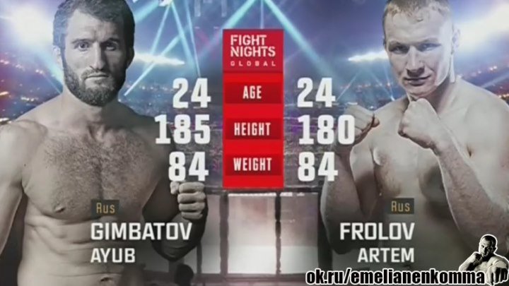 Аюб Гимбатов vs. Артем Фролов .FIGHT NIGHTS "БИТВА 20"