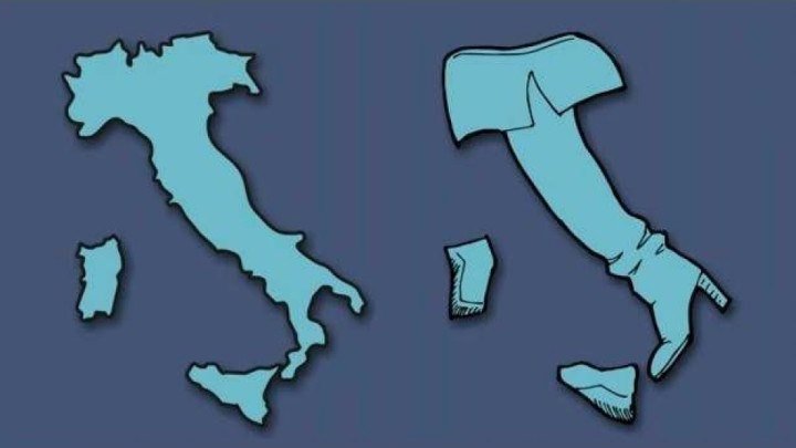 У вас в Италии мята есть? Ну, откуда в Италии мята?! Видел я их Италию на карте - сапог сапогом и всё! (...из кинофильма Формула любви)