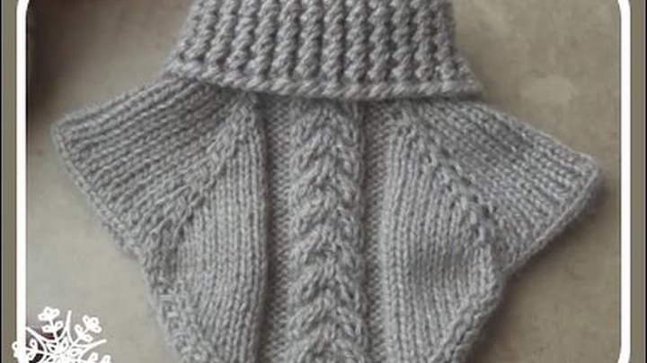 Манишка спицами. Collar knitting