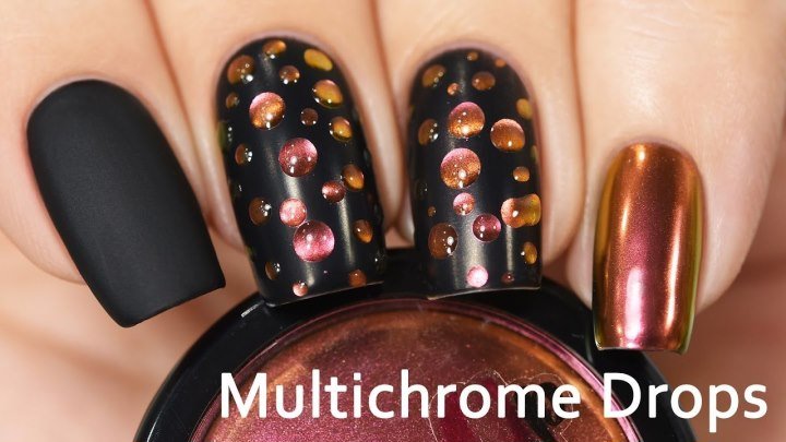 Дизайн ногтей Капли - Multichrome Drops Nail Art