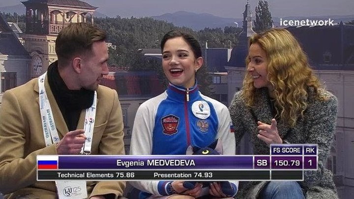 Евгения Медведева. Чемпионат Европы 2017 (мировой рекорд)