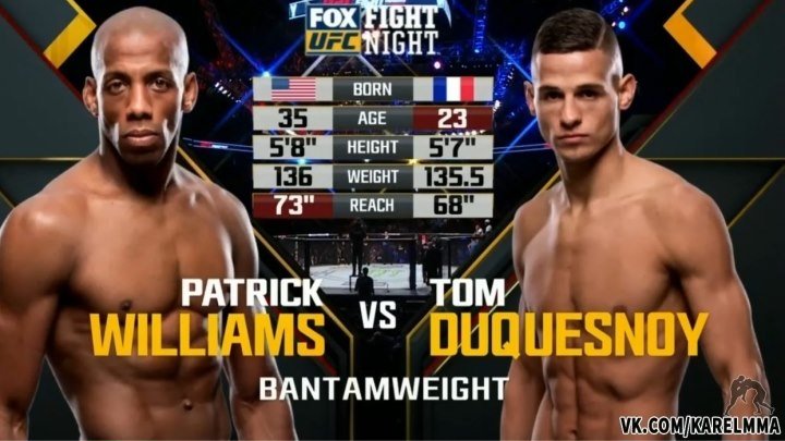 Патрик Уильямс vs. Том Дюкенуа. UFC on Fox 24