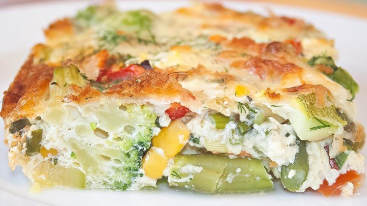 Омлет с овощами и сыром в духовке «Фриттата» - Коллекция Рецептов