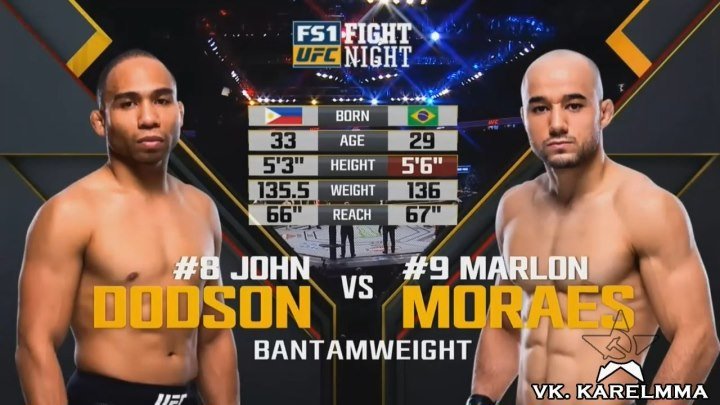 Джон Додсон vs.Марлон Мораес. UFC Fight Night 120
