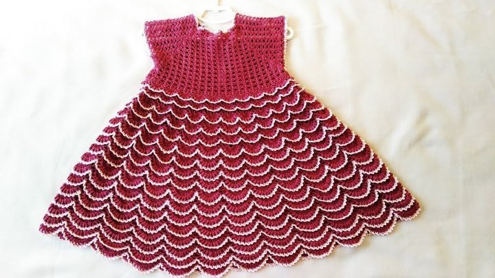 Платье 'малинка' на девочку 5-6 лет Часть 1-2 - How crochet a dress