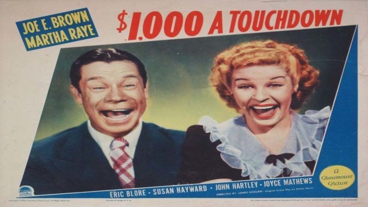 $1,000 A Touchdown 🏈 starring Martha Raye & Joe E. Brown! RARE!