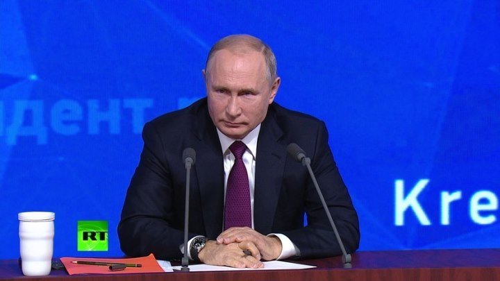 На пресс-конференции Путину задали вопрос про рэп