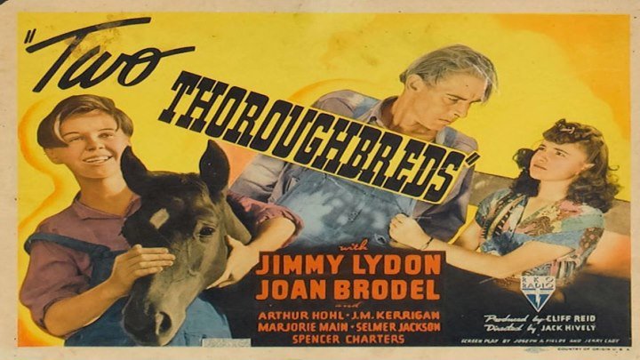 Two Thoroughbreds 🐴🐴 starring 1940s teen idol, Jimmy Lydon! with Joan Leslie and Marjorie Main!