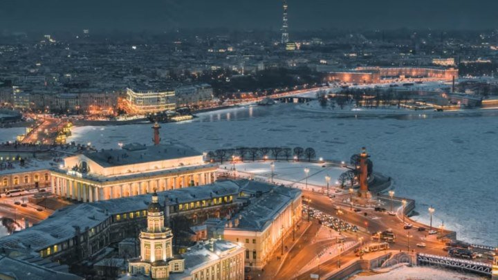 Зимний Санкт-Петербург с высоты птичьего полета! Невероятная красота!!!