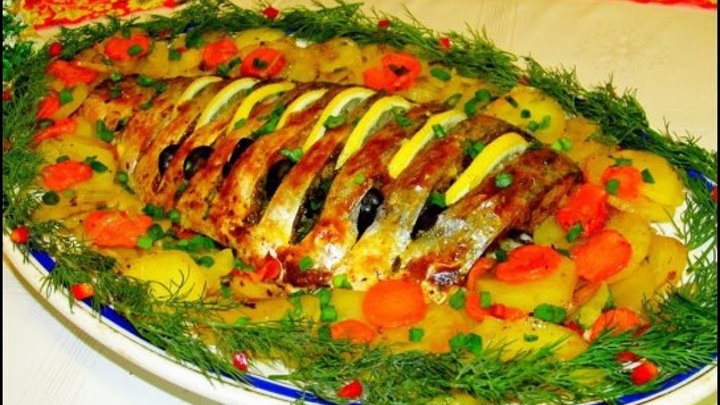 Рыба с овощами в духовке, потрясающий вкус! Великолепна для праздника!