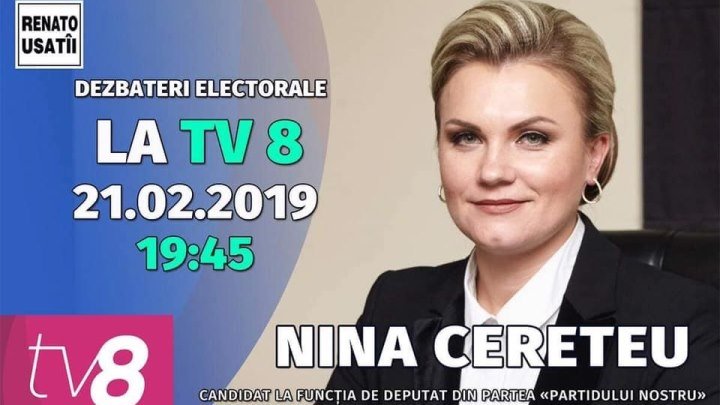 Nina Cereteu, invitat la dezbaterile de la TV8 (21.02.2019)