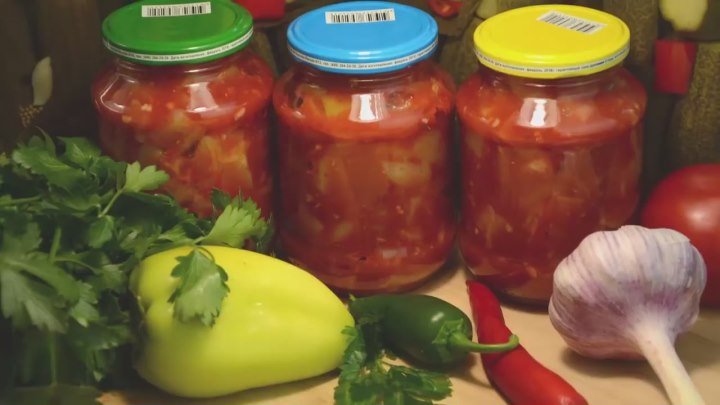 Улётный САЛАТ НА ЗИМУ из кабачков, помидоров и болгарского перца – Смело готовьт