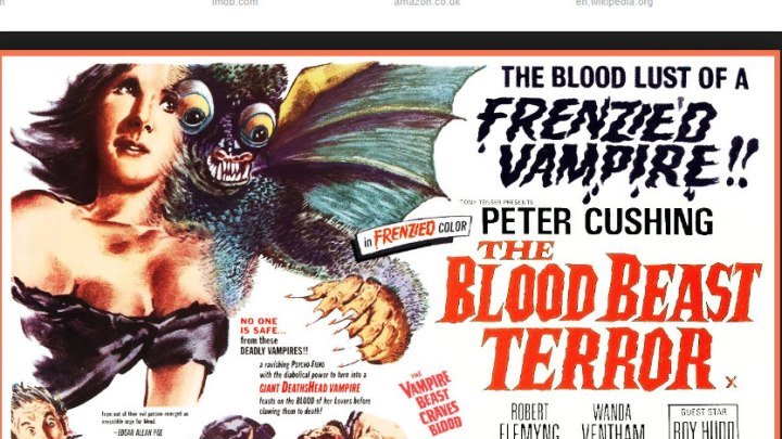 The Blood Beast Terror (1968) Peter Cushing, Robert Flemyng, Wanda Ventham