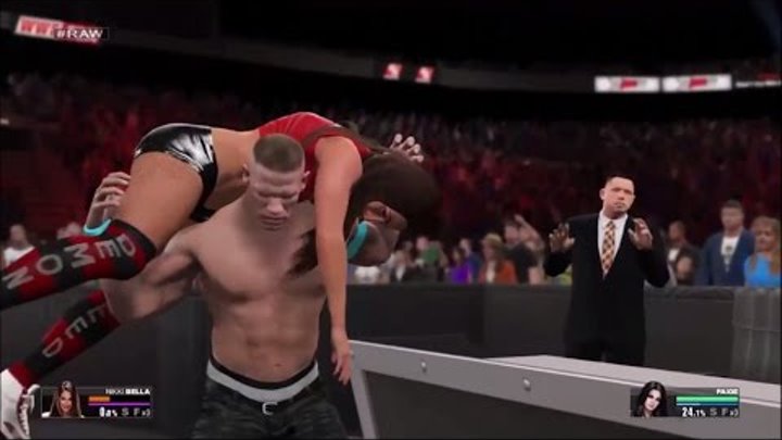 WWE 2K15 John Cena buries Nikki Bella and wins the Divas Championship (PS4)