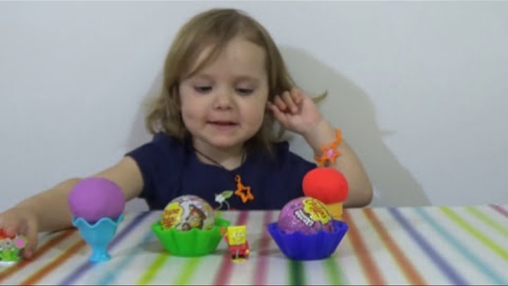 Мороженое из пластилина Play-Doh игрушки Хелоу Китти СпанчБоб Свинка Пеппа Чупа Чупс распаковка яиц
