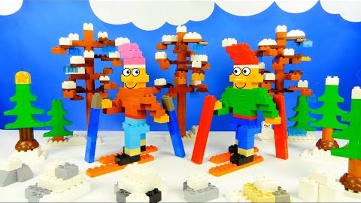 Строим из Lego Duplo, Lego Duplo skier, the figure of a skier - Лего Дупло лыжник, фигура из Лего