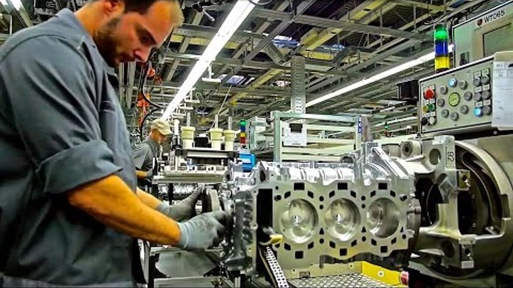 PORSCHE 911, engine assembly line смотреть онлайн PORSCHE 911, engine assembly line