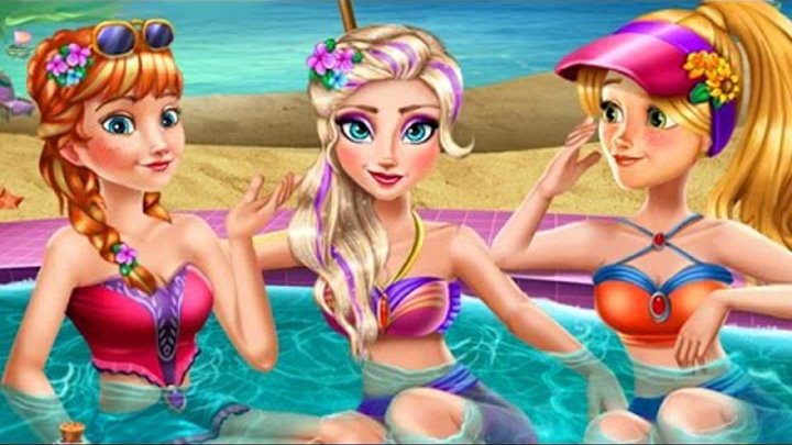 Disney Princess Pool Party Game - Disney Frozen & Tangled Princess Elsa Anna & Rapunzel