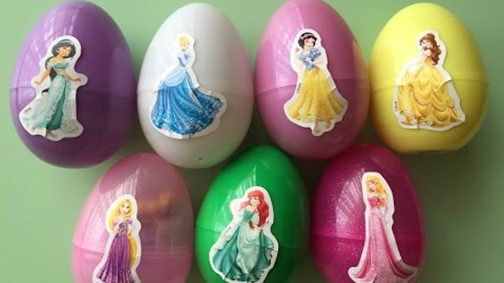Disney Surprise Eggs Princesses Cinderella Belle Rapunzel Princess Ariel Princess Aurora Jasmine