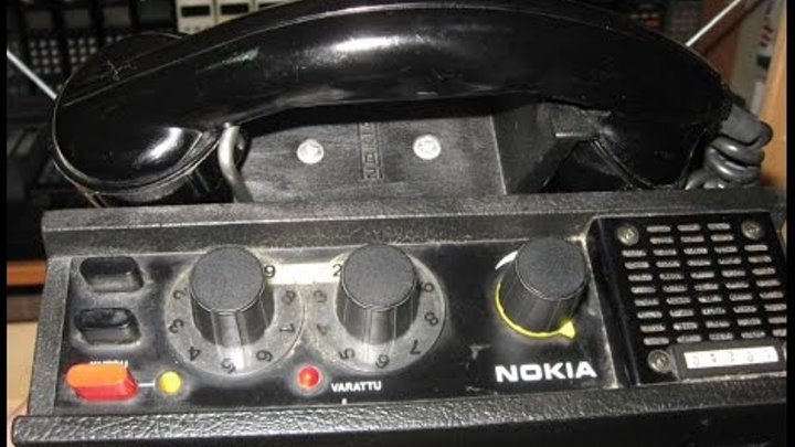 Первый мобильный телефон Nokia Mobira SRP25 80's