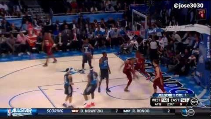 Russell Westbrook Monster Dunk in 4th QT - 2012 NBA All-Star Game