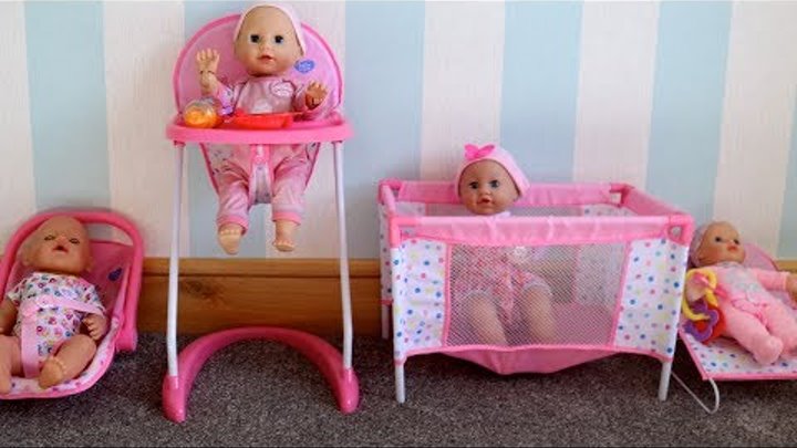 Baby Dolls 4-in-1 Nursery Sets Baby Born Baby Annabell Nursery Center Little girl Dolls Pram