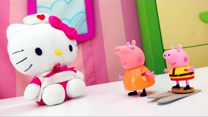 Видео про игрушки: Свинка Пеппа, Хелло Китти. Джордж не любит зиму! Академия Волшебства