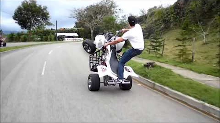 wheelie raptor 700 stunt rims danny rivas longest wheelie in dr (HD)