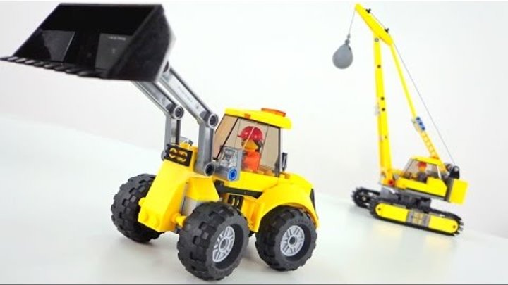 Игры для детей. Собираем бульдозер из конструктора Лего (Lego). Видео для детей.