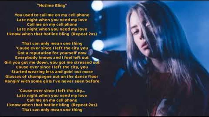 Billie Eilish - Hotline Bling (Cover + Lyrics)