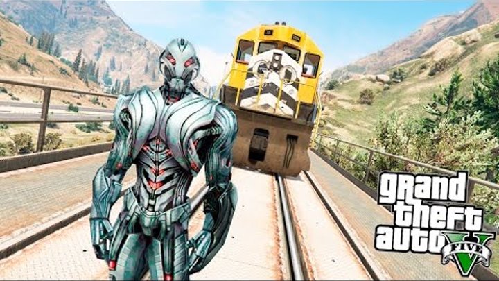 GTA 5 Моды: Альтрон из Мстителей! - Альтрон Против Поезда! смотреть онлайн GTA 5 Моды: Альтрон из Мстителей! - Альтрон Против Поезда!