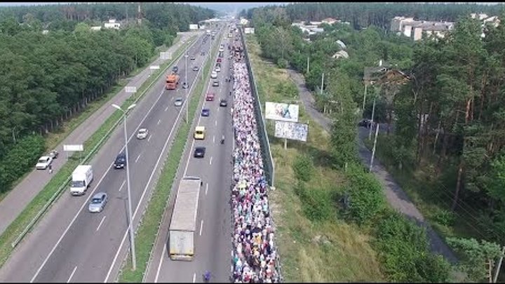 Крестный ход по Житомирской трассе - видео с воздуха
