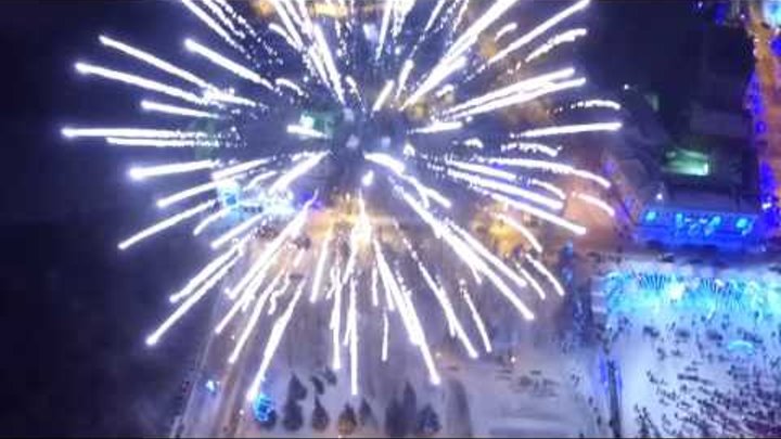 DJI Phantom 3 (Ульяновск праздничный салют на Новый 2016 Год)