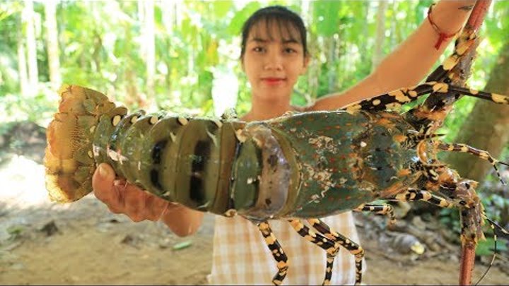 Yummy cooking 300$ GIANT RAINBOW LOBSTER recipe - Cooking skill