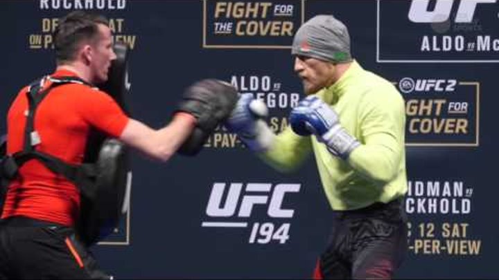 Conor McGregor works out for fans ahead of UFC 194 Conor McGregor works out for fans ahead of UFC 194