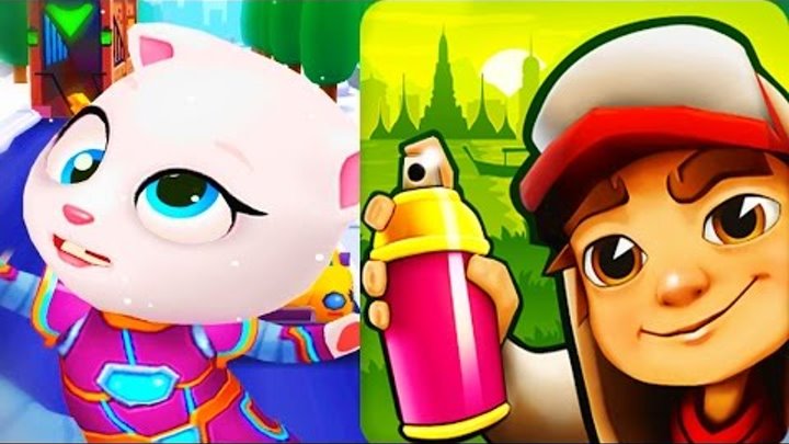 😺Talking Tom Gold Run Cyber Angela vs Subway Surfers San Francisco android gameplay 😺Talking Tom Gold Run Cyber Angela vs Subway Surfers San Francisco android gameplay